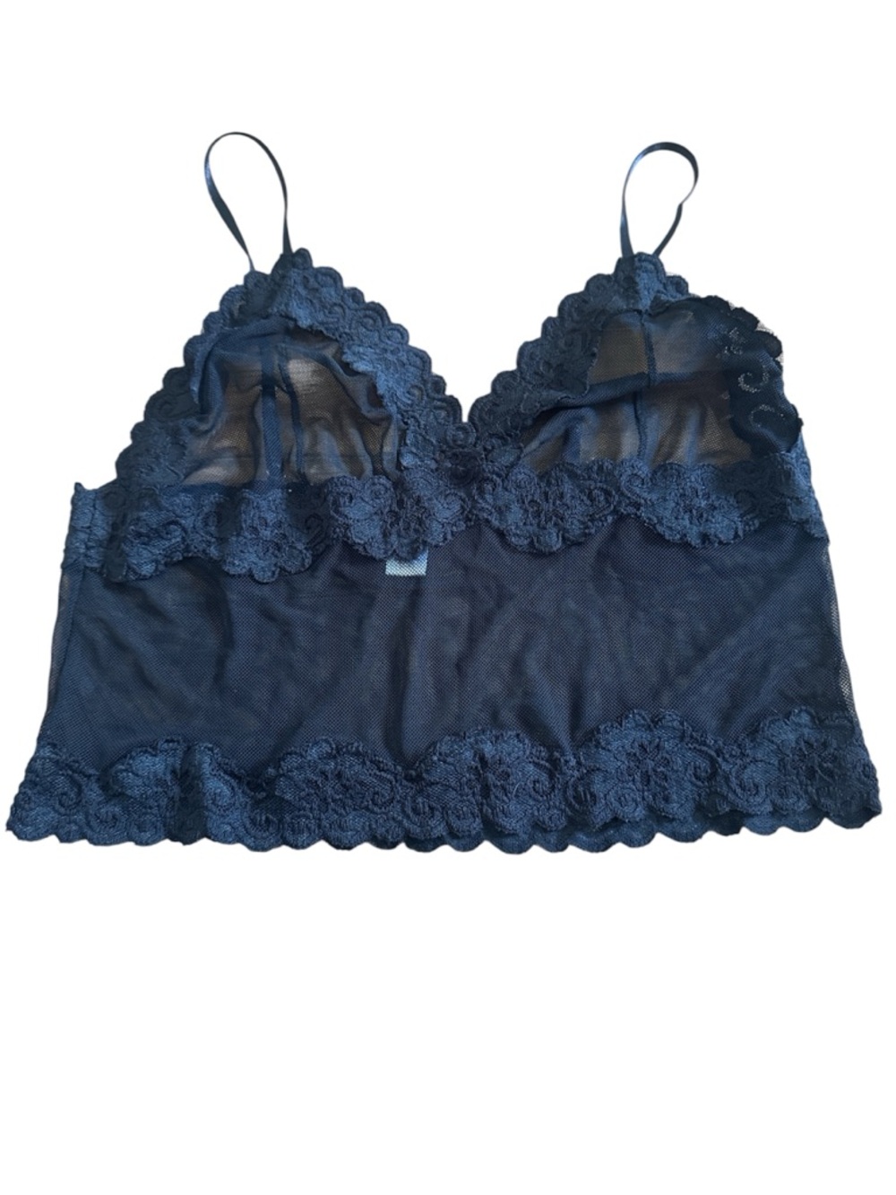 Y2K Rampage Navy Sheer Lace Bralette Camisole size 3x